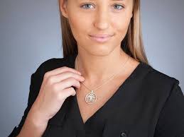 Hand Cut Sterling Silver Lebanese Cedar Tree Coin Pendant