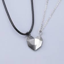 Cute relationship necklaces for couples with matching pendants, personalized names or letters like initials engraved. Buy 2pcs Minimalist Lovers Matching Friendship Heart Pendant Couple Magnetic Distance Faceted Heart Pendant Necklace Jewelry At Affordable Prices Free Shipping Real Reviews With Photos Joom