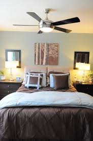 The ceiling fan sits at the center of a 3 tiered tray ceiling. Ceiling Fan Placement In Bedroom Modern Forms Fans