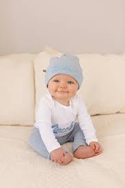 Name Embroidered Baby Boy Outfit In Baby Blue This Set Has Embroidered Hat Pants With Longer Leg A Baby Boy Outfits Personalized Baby Boy Cute Baby Pictures