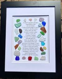 Beach Glass Art Sea Glass Poem Real Beach Sea Glass Sea Glass Art Projects Sea Glass Art Diy Sea Glass Crafts