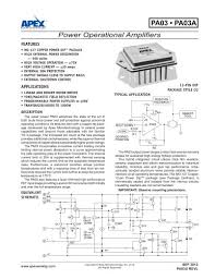 Apex line amp datasheet, cross reference, circuit and application notes in pdf format. 30a 150v Power Amplifier With High Internal Power Dissipation Apex Precision Product Pdf Catalogs Technical Documentation Brochure