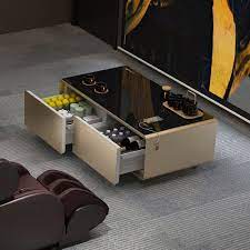 White Smart Coffee Table With Fridge And Storage Coffee Table With Fridge Coffee Table Luxury Coffee Table