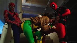 Spidey and Deadpool double team Rogue streaming at Porn Parody Store