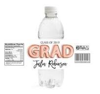 Foil Grad Graduation Water Bottle Labels