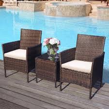 Najee 2 Seater Bistro Set With Cushions Sol 72 Outdoor Bistro Cushions Najee Outdoor Rattan Garden Furniture Sets Rattan Furniture Set Garden Furniture Sets
