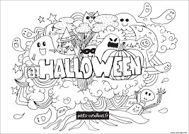 Coloriages halloween, coloriages de sorcières, citrouilles, vampire, zombies, fantômes et autres squelettes gratuits à imprimer et à colorier. Coloriage Halloween Doodle Dessin Halloween A Imprimer