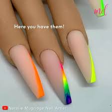 Unas de colores neon transparentes decorados de unas. Neon Pigmented Nails Video Tutorial De Unas Acrilicas Unas De Resina Decoradas Forma De Unas Acrilicas
