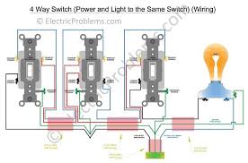 Light switch diagram power into light at www buildmyowncabin com. How To Wire A 4 Way Switch With Diagrams And Pdf Electric Problems