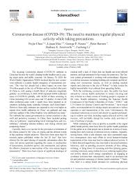 Implementation and evaluation of health care efforts for the advantage of the community. Pdf Coronavirus Disease Covid 19 The Need To Maintain Regular Physical Activity While Taking Precautions