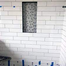 What about glamorizing a little niche mirroring your interior ?. Top 70 Best Shower Niche Ideas Recessed Shelf Designs