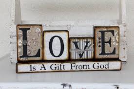 Decorative Love Word Blocks Etsy Wood Block Crafts Wood Signs Home Decor Block Craft