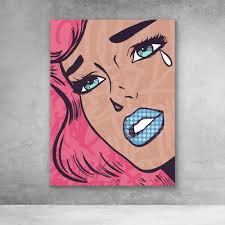 Crying Girl Graffiti Pop Art Canvas Wall Art In 2021 Pop Art Canvas Pop Art Painting Pop Art Drawing