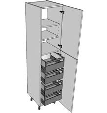 This pantry cupboard has raised door panels and antique metal hardware for extra beauty. Tall Internal Drawer Units Kitchen Units Diy Kitchens