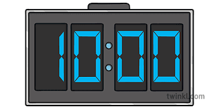 On an analog clock with hands, the clockface is usually as analogue clocks with circular clockfaces and moving hands are used less and less in favour of digital clock displays, i wonder. Digital Clock 10 Oclock Telling Time Numbers Scotland Ks1 Illustration