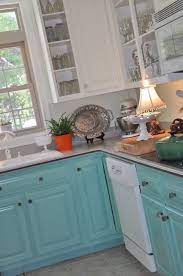 White and turquoise kitchen cabinets. Painted Kitchen Cabinets Retro Turquoise Style Lifeingrace New Kitchen Cabinets Kitchen Cabinet Colors Painted Kitchen Cabinets Colors