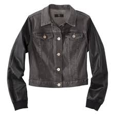 Denim Jacket With Faux Leather Sleeves From Target Sacos