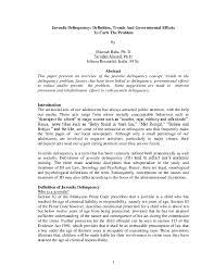 Learn about juvenile justice and find a juvenile criminal attorney in your area with getlegal! Pdf Juvenile Delinquency Definition Trends And Governmental Efforts To Curb The Problem Sa Odah Ahmad Academia Edu
