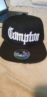 Black Compton Vintage Embroidered Hip Hop Flat Bill Snapback Snap Back Cap Hat Fashion Clothing Shoes Accessories Mensaccess Hats Caps Hats Athletic Shoes