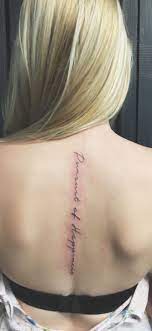 Pursuit Of Happiness Down The Spine Tattoo Tattoos Spine Tattoo Tiny Tattoos For Girls