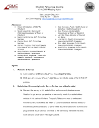Westford Partnership Meeting Notes 1.31.24
