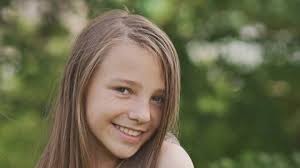 Cute Young Girl Windy Brown Hair Stock Photo 2342804077