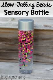 I pour the water into a different cup, then rinse it out if it is a flavored water. Slow Falling Beads Sensory Bottle