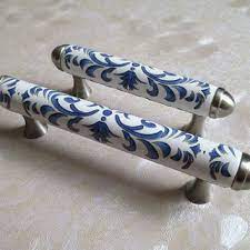 Great savings & free delivery / collection on many items. 3 76 Mm Ceramic Dresser Drawer Pulls Handles White Indigo Blue Porcelain Kitchen Kitchen Cabinet Door Handles Dresser Drawer Pulls Art Deco Kitchen Cabinet