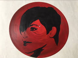 Rihanna Painted Vinyl Record