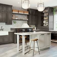 Mix Two Distinctly Different Finishes 660 Cherry Slate And Painted Harbor To Create Depth In Your Design Kitchen Cabinet Styles Slate Kitchen Kitchen Remodel