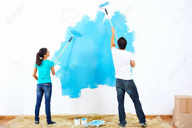 Check spelling or type a new query. Couple Painting New Home Together With Blue Color Happy And Carefree Stock Photo Picture And Royalty Free Image Image 20761046