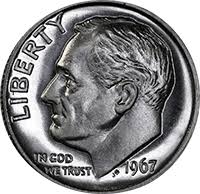 How much is a gold dime worth. 1967 Roosevelt Dime Value Cointrackers