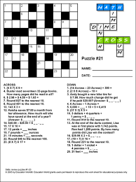 Puzzles are an aspect of mathematics that is done to test the thinking ability of kids. Math Cross Puzzle Puzzle 21 Education World