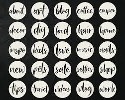 Instagram Highlights Insta Story Cover Icons Business Etsy Black And White Instagram Insta Story Hand Lettering Styles