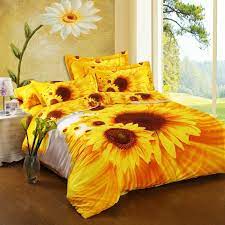 Yellow is a fun color that instantly brings cheer to a space. Bright Yellow Orange And White Sunflower Print 100 Cotton Full Queen Size Bedding Sets Enjoybedding Co Bedding Sets Sunflower Home Decor Bed Comforter Sets