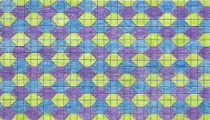 Pola pengubinan menggunakan rotasi selain menggunakan cara translasi, pola pengubinan dapat dibuat dengan memanfaatkan rotasi. Facebook