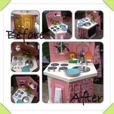 Hexagon End Table Into Play Kitchen Diy Play Kitchen Upcycle Kids Diy Home Furniture