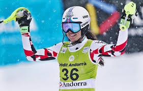 Bei einer rechtskurve kippt die österreicherin nach innen und bleibt mit dem rechten ski im tor hängen und geht zu boden. Rosina Schneeberger Photos Facebook