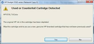 I expected the copy to print with some grey missing, black missing or something else. Hp Printers Counterfeit Ink Cartridge Error Messages Printerinks