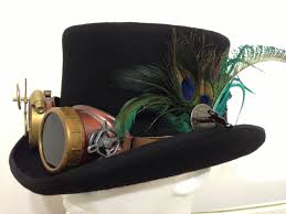 My Top Hat Feather Accessories And Embellished Goggles By Yours Truly Steampunk Hat Feather Accessory Steampunk