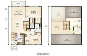 The space is large enough to accommodate an upholstered platform bed and adjacent seating area. 2 Bedroom Loft House Plans Novocom Top