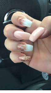 Acrylic Nails White And Glitter Nail And Manicure Trends