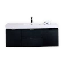 Usually, double sink vanities usually, double sink vanities require a minimum width of 48 inches but are more common in standard sizes of 54 or 60 inches wide. Bliss 60 Black Wall Mount Single Sink Modern Bathroom Vanity
