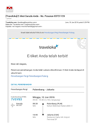 Cari harga tiket pesawat termurah dari lion air, airasia, citilink, sriwijaya, . Gmail Traveloka E Tiket Garuda Anda No Pesanan 83731139 Pdf