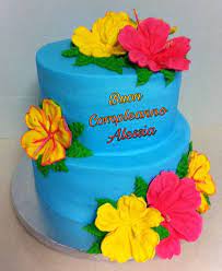 Buon Compleanno Alessia Hawaiian Cake Luau Cakes Luau Birthday