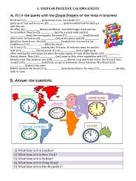 Siniflar İngilizce Çalişma Kâğidi: A. Fill in The Blanks With The Simple  Present of The Verbs in Brackets