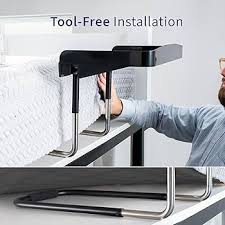 Height Adjustable Under Mattress 17 inch Bedside Shelf, Works with Lofts  and Beds Without Frames, Heavy Duty Storage Tray, Fits Laptops, Books, and  Drinks, Nightstand Alternative, Black : Home & Kitchen