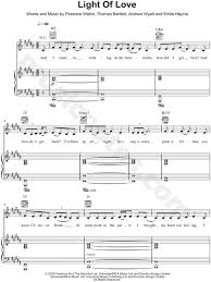 Florence The Machine Light Of Love Sheet Music In B Major Transposable Download Print Sheet Music Digital Sheet Music Printable Sheet Music