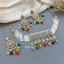 Kundan Jewellery/kundan Jewelry Set/kundan Necklace/bridal Jewellery/kundan  Choker/indian Wedding Set/royal Kundan Sets/indian Necklace/gift