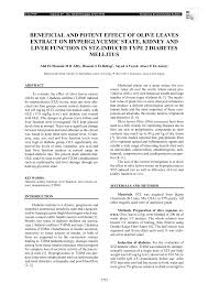 Please log in with your username or email to continue. Pdf Beneficial And Potent Effect Of Olive Leaves Extract On Hyperglycemic State Kidney And Liver Function In Stz Induced Type 2 Diabetes Mellitus